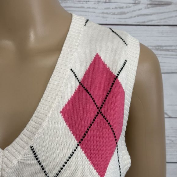 IZOD Sweater Vest Argyle Classic 100% Cotton Golf Preppy - Picture 4 of 12